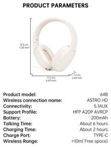 1pc Foldable Portable Wireless Earphones With Microphone, Suitable For Sports And Gaming - View 11