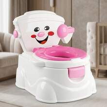 1pc Potty Training Toilet Seat With Splash Guard 2 In 1 Toddler Training Portable Chair Urinal Easy To Carry - Pink - View 4