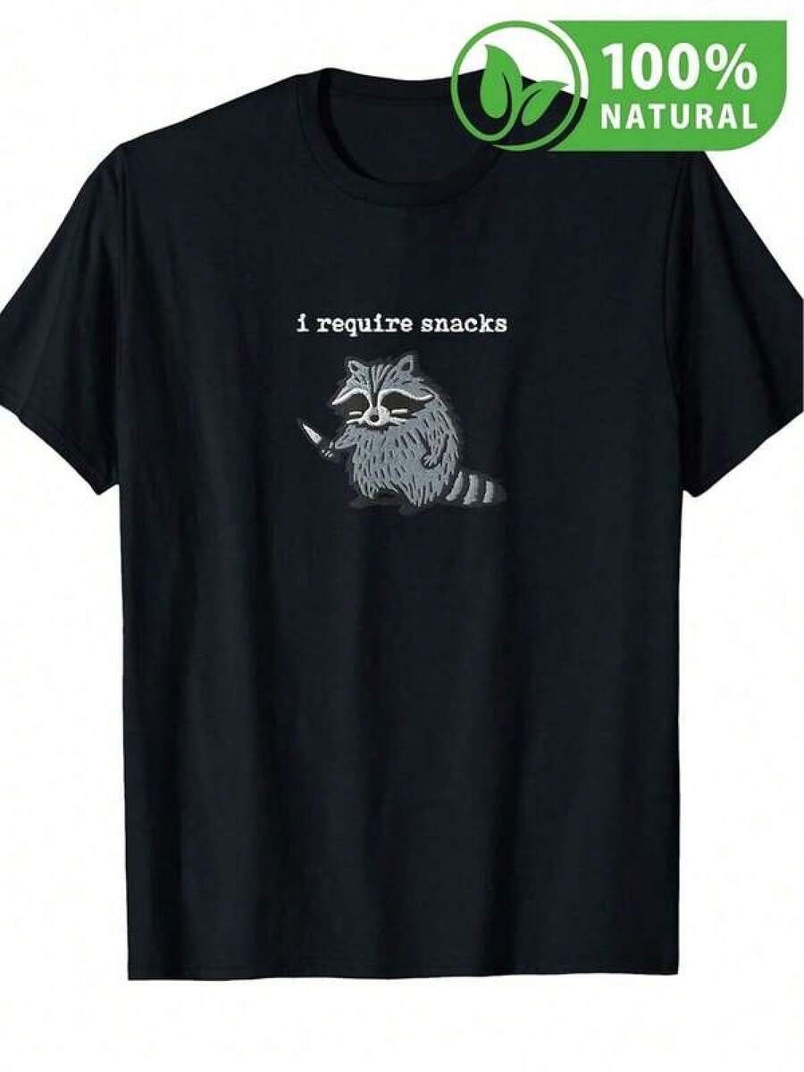 Camisetas Para Mujer AlgodónCamiseta de Mapache Divertido con Frase "Necesito Botanas" Estilo Casual para Jóvenes y Adultos Ideal para los Amantes de la Comida y el Humor Moderna y Chic Perfecta para Regalo de Cumpleaños o Uso Diario Cómprala Ahora para Destacar en Cualquier Ocasión con Estilo Mexicano mundial 2026 - Negro - Ver 1