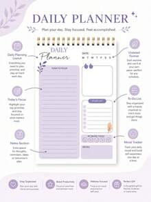 1 pieza Libreta de tareas con diseño de arcoíris, agenda espiral minimalista A5, adecuada para mujeres y hombres, organizador de tareas fácil de arrancar, mejora la productividad y la organización, útiles escolares/de oficina, regalo para ella - multicolor - Ver 7