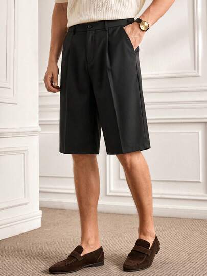 Officeau Men's Casual Business Banquet Trousers, Fashionable Minimalist Versatile Formal Suit Capri Pants