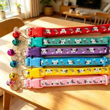 1pc Upgraded Cat/Dog Collar With Cat Pattern And (Small Bell + Round Bead Twist Pendant) - Soft & Comfortable, Adjustable Size, Available In Multiple Vibrant Colors (Pink, Yellow, Green, Red, Blue, Purple) - Ideal Pet Gift For Cats And Dogs - Multicolor - View 4