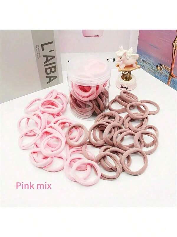 50pcs Colorful Seamless Hair Ties, Elastic Hair Bands, Candy Color Scrunchies, Ponytail Holders, Hair Accessories That Won't Damage Hair