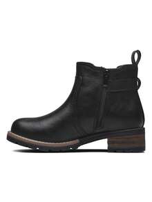 Low Heel Chelsea Ankle Boots For Women Side Zip Short Booties - 黑色 - 查看 6