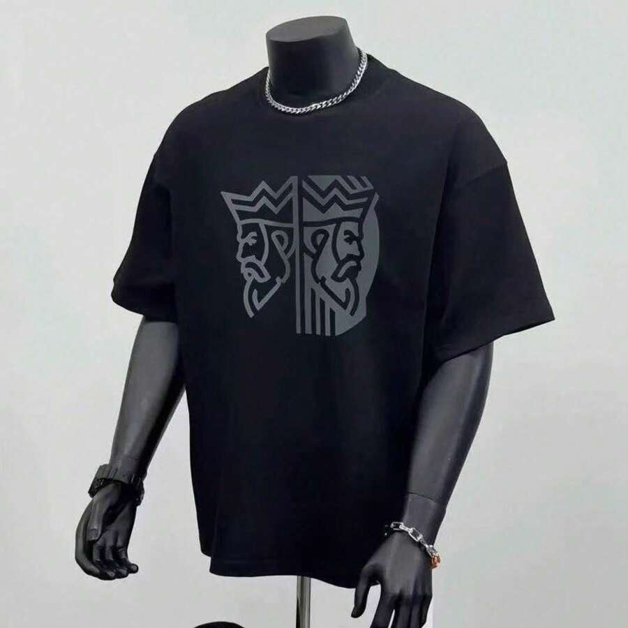 Men's 2025 Short-Sleeved T-Shirt, Pure Cotton, High-End, Parisian Style, Youthful, American Style, Elegant, Casual, Loose Fit, Men's Fashion Brand. 17QF 2HEJ - 白色 - 查看 1