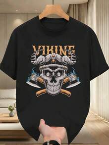 Men Plus Size T-Shirts - Black - View 2