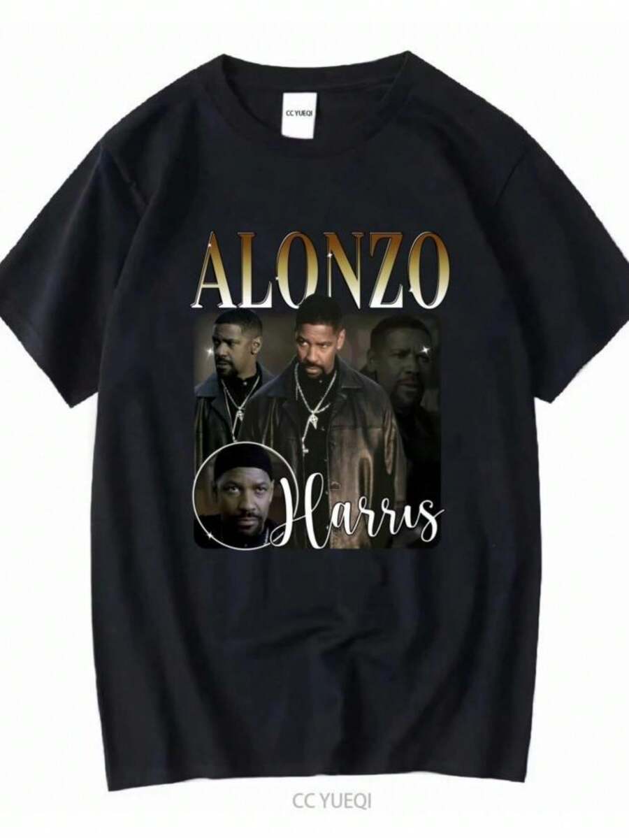 Women's Blouses Training Day Denzel Washington Alonzo Harris Movie T Shirt Black Cotton Vintage Washed Fashion Slightly Graphic Stylish Casual - 黑色 - 查看 1