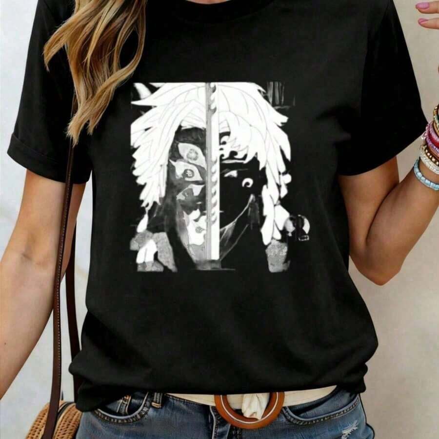 Camiseta Vintage para Mujer 2026 con Estampado de Anime Japonés de Ramen - Linda Camiseta de Dibujos Animados Comiendo Ramen con Estrellas y Estampados Japoneses, Suave |   Diseño exquisito |   Suelto y cómodo |   Fácil de combinar | - Negro 2 - Ver 1