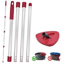 2 buah/Set (1 Set) Gagang Pel Pengganti + Alas Segitiga, Cocok Untuk Sistem 1 Tangki O-Cedar EasyWring, Gagang Pel Teleskopik Stainless Steel, Mudah Dipasang, Aksesori Pembersih Rumah Tangga Tahan Lama - Beraneka warna - View 8
