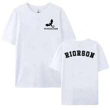 Wingleader Riorson Onyx Storm Women's Cotton Short Sleeve T-Shirts, Aesthetic Clothing, Dragon Graphic Print Women's T-Shirt - White - View 1