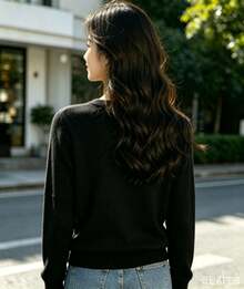 Women's Winter Fashion Sweater, Super Comfortable. - 黑色 - 查看 2