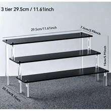 Black Acrylic Multi-Layer Storage Rack, Hand-Made Transparent Display Rack, Hand-Made Doll Display Rack, Multi-Layer Perfume Storage Rack And Dressing Accessory Storage Rack, Suitable For Skin Care Products And Cosmetics Display, - Black - View 10