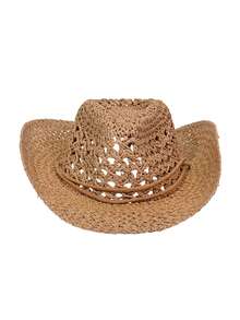Chapéu de palha IPC, chapéu de sol, chapéu de palha feito à mão, chapéu de sol de aba larga, chapéu estilo western moldável, chapéu de praia, chapéu de palha Panamá - Multicolorido - Ver 10