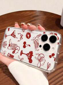 Does Not Include Lanyard Or Stand. 1 Soft Phone Case With Western Cowgirl Cocktail Lips With Cherries And Bow Boot Design, Mirror, Full Coverage, Non-Slip, Compatible - Multicolor 4 - View 6