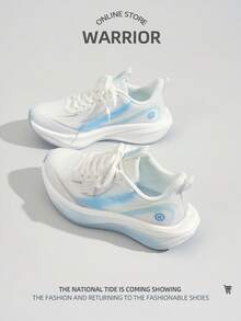 WARRIOR 1双女士系带运动鞋，时尚百搭舒适休闲户外跑步鞋 - 白藍色 - 查看 6