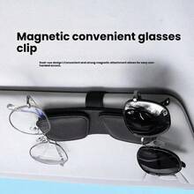 1 chiếc kẹp kính xe hơi đa năng từ tính, kẹp đựng thẻ bằng da, kẹp kính thời trang gắn trên tấm che nắng. - kẹp kính - Xem 9