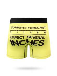 2pcs Expect Several Inches Funny Print Breathable Boxer Briefs, Playful (Novelty + Sexy), Polyester - Multicolor - View 5