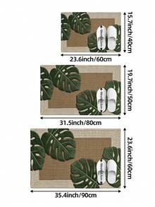 1pc 3D Pattern Doormat, Fresh Green Plant Design Wool Rug, Suitable For Bathroom, Kitchen, Outdoor, Indoor, Hallway, Bedroom, Living Room, Bedside, Machine Washable, Easy To Clean, Non-Slip Bottom, Suitable For Bedroom Winter Decor, Valentine's Day Holiday Decor, Bathroom Accessory Essential, Room Decor Set, Outdoor Decorative Carpet Mat - Multicolor - View 3