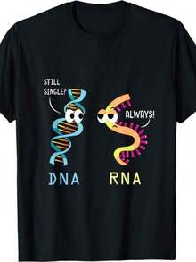 1 Piece Funny Hoodie T-Shirt For Proud Biologists, With Biology, Microbiology, DNA And RNA Designs, 180g, 100% Cotton - 黑色 - 查看 6
