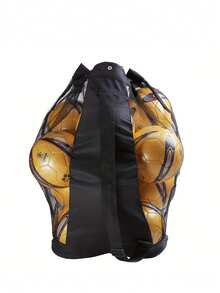 1pc Large Capacity One Shoulder Ball Bag, Thickened & Enlarged Sports Ball Storage Mesh Bag - Black - View 8