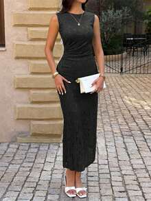 New Women's Elegant Summer Maxi Dress With Cutouts, Fitted Bodycon Cut, Flattering Design, Sexy, Perfect For Parties, Dates, Dinners And Evening Looks - 黑色 - 查看 6