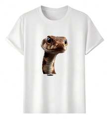 Curious Snake In Pocket T-Shirts - 白色 - 查看 11