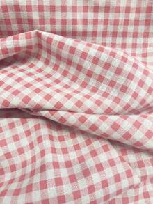 1 Stück charmante rot-weiß karierte rechteckige Picknickdecke - ideal für Valentinstag, Osterfeiern, gewebter Rayon Tischdecke mit Quasten, perfekt für Wintercamping, Strandausflüge, Fotohintergrund und Picknick-Accessoire - Pink - Übersicht 5