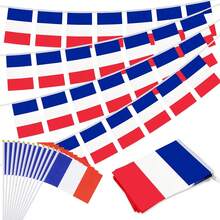 Banderas de Francia Juego de Banderas de Mano 10m 30 Banderas Bandera de Cuerda de Francia Decoración 10 piezas Pequeñas Banderas de Mano de Francia Azul Blanco Rojo Guirnalda para Eventos Deportivos Festival Patriótico Aficionado de Fútbol Clubes Deportivos Celebraciones Decoraciones de Fiesta - Francia - Ver 1