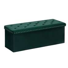 Footstool With Storage Function, Foldable Bench Seat, Suitable For Footstools In Living Rooms, Bedrooms, And Corridors - Green - View 3
