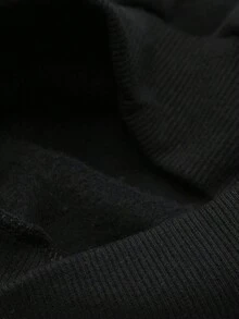 Set Of 2 Women's Plain Crew Neck Fleece Sweatshirts In Various Colors - 黑色 - 查看 7