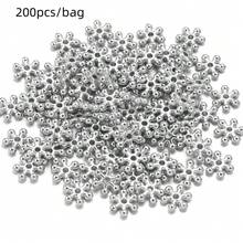 200/300 hạt CCB hình bông tuyết, hạt nối mạ điện tối giản, vật liệu làm trang sức vòng cổ, vòng tay thủ công, hạt đệm tự làm. - Miếng đệm bông tuyết - Xem 8