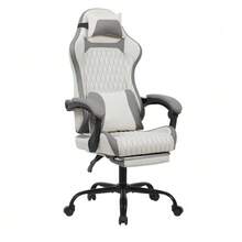 Luxury And Comfortable Gaming Chair - White+Gray - View 5