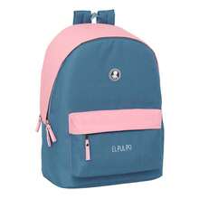 | Double School Backpacks El Pulpo For Laptop And Tablet, Padded Anti-Theft Rear Compartment, Double Zipper Pull On Main Zipper, Front Zipper Pocket, Top Handle, Navy - Opsi 16 - View 2