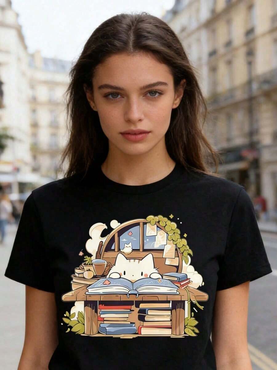 Pure Cotton T-Shirt, 2026 Style, Best-Selling Pop Singer Print T-Shirt Series, For Men And Women, Short Sleeve, Vintage Brand, Summer Top, Urban Style - Vintage T-Shirt. - 黑色 - 查看 1