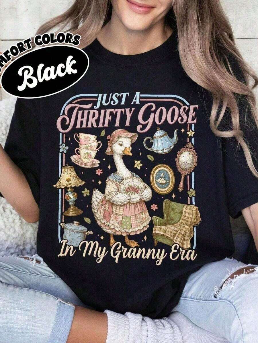 1 pieza Artsadd Camiseta con la frase "Preferiría ir de compras de segunda mano", Regalo para amantes de las antigüedades, Camiseta gráfica con estética de segunda mano, Atuendo para amantes de las compras, Regalos de boutique, Camiseta unisex de algodón de cuello redondo, estilo casual, de primavera y verano, súper suave, Camiseta transpirable de verano - Perfecta para parejas, familiares y amigos, 180g Algodón 100%. - 10-negro - Ver 1