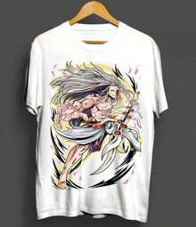 Buda T-Shirt Record Of Ragnarok Buddha Anime Manga Fan Gift Unisex T-Shirt White Urban Vibes Men'S Casual T-Shirt Loose-Fit Round Neck Design With Stylish Print, Perfect For Daily Wear. Adecuado como regalo.playera de mujer.blusas>elegante.boho chic,Top de mujer suave, transpirable y cómodo, ideal para primavera, verano y otoño, perfecto para vacaciones, viajes y uso diario. - Blanco - Ver 9