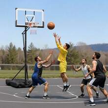 Portable Basketball Stand, 10 Ft Height Adjustment Basketball Hoop & Goal, Portable Basketballs Hoop With 54 Inch PC Backboard & Wheels For Kids, Teens, Adults In Driveways, Pools, Schools - 10 ft with 54 inch PC Backboard & Wheels - 查看 9