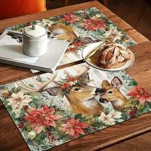 1pc Deer Pattern Printed Absorbent Dish Drying Mat, Espresso Machine Countertop Absorbent Mat, Sink Drain Mat, Soft Faucet Absorbent Mat, Sink Cup Mat, Kitchen & Bathroom Accessories - Multicolor - View 9