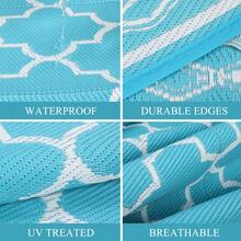 Soonbuy 5x8 Ft Reversible Outdoor Rug, Waterproof Bohemian Geometric Plastic Straw Area Rug, Lightweight Easy-Clean Non-Shedding Pet-Friendly Indoor Outdoor Mat For Patio Deck Backyard Porch RV Camping Beach - A - View 3