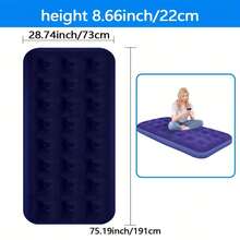 Inflatable Mattress - Durable PVC Camping Inflatable Bed, Foldable Single-Person Inflatable Camping Bed, Portable Inflatable Bed For Home And Outdoor Use, Tent Inflatable Bed, Inflatable Mattress, Car Mattress, Sunbathing Bed, Camping Bed, Ground Mat, Nap Bed, Suitable For Indoor And Outdoor Use, Garden, Camping, Hiking And Outdoor Activities, Home And Guest Use, Quick Inflation Design, No Power Source Needed, Essential Camping Gear And Outdoor Equipment, Inflatable Mattress With Air Pump - Multicolor - View 7