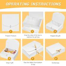 3 Sizes Available, White Gift Box With Lid And Gold Ribbon, Suitable For Bridesmaid Proposal, Wedding, Birthday, Christmas Party And Other Occasions - View 6