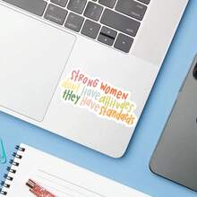 1 pezzo Adesivo forte per donne - Decalcomania in vinile ispirazionale per laptop, borracce e altro | Citazione di affermazione per femministe e sostenitori della parità di genere | Messaggio che dà forza alle donne - Multicolore - Visualizzare 11