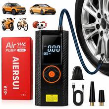 SUITU 汽車緊急啟動器 - 12V 緊急啟動器套件，便攜式啟動器，智能充氣泵，行動電源，內建 LED 燈的充氣機。注意：充氣機配備 7.4V 2000mAh 電池，緊急啟動器配備 14.8V 1500mAh 電池 - 无线 - 查看 12
