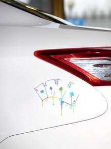 1pc 7-Color Laser Holographic Card, 15.6cm*12.7cm PVC, Universal Car Exterior Sticker - A - View 4
