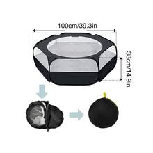 Parque infantil plegable para mascotas, recinto exterior/interior con tienda para hacer ejercicio y jugar, 1 pieza - Negro - Ver 11