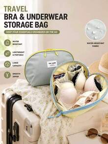 1pc Bra Storage Bag, Lightweight And Portable, Luggage Organizer With Multi-Compartments, Efficient Storage For Bras And Underwear, Suitable For Travel And Home Organization, Available In Multiple Colors, Zipper Closure, Essential Travel Accessory - Multicolor - View 6