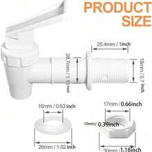 Water Dispenser Faucet, Glass Bottle For Brewing, PP Plastic Cold Water Pitcher, Juice And Mineral Water Dispenser Faucet - 1pcs White - View 8