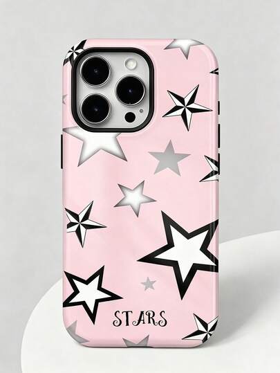Capa para celular 2 em 1 em Phylon com estampa de estrelas brilhantes (1 peça), compatível com iPhone 17 Pro Max/17 Pro/17e/16e/16 Pro Max/15 Pro Max/14 Pro Max/13 Pro/12/11/XR/XS Max/7/8. Capa sofisticada e interessante, com design exclusivo, toque luxuoso e aparência elegante. Ideal para estudantes, uso diário e um excelente presente para amigos no Natal, Dia dos Namorados, Páscoa, casamentos, formaturas, férias, volta às aulas e aniversários!