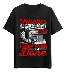 Trucker Tired Done T-Shirts - 白色 - 查看 6