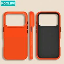 Koolife 1件裝 橘色磁吸 TPU 手機殼，極簡霧面防滑格紋紋理，防震保護殼，適用於 iPhone 18 Pro/18 Pro Max/17/17 Pro/17 Pro Max/16/15/14/13 - 橘色 - 查看 3